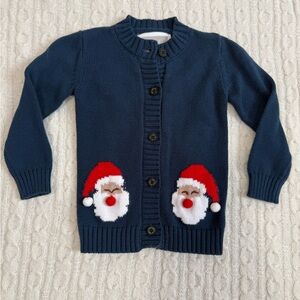 Navy Blue Kids Santa Sweater